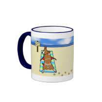 Corgi at Nude Beach Mug by MenagerieMayhem Corgi at Nude Beach Mug