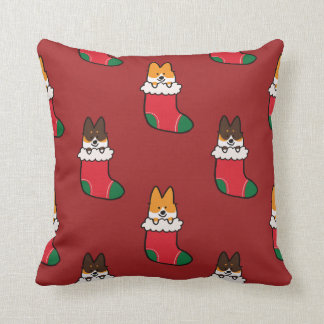 corgi christmas pillow