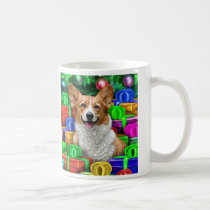 Corgi Cristmas Open Gifts mugs
