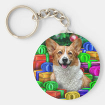 Corgi Cristmas Open Gifts keychains