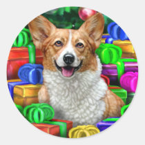 Corgi Cristmas Open Gifts stickers