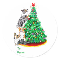 Corgi Cristmas Reach Goals Gift Tags stickers