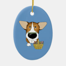 ¿Corgi del Sable - caza del hueso de Pascua, cualq Adorno De Navidad