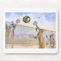 Corgi dog beach volleyball mouse pad