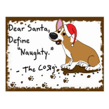 Corgi fangoso del navidad tarjeta postal