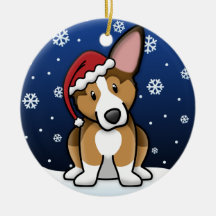 Corgi Galés del Pembroke del Sable del dibujo anim Adorno De Navidad