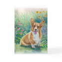 Corgi in the Garden cards by foxbrush Corgi in the Garden cards