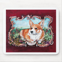 Corgi in the Garden! Mouse Pad