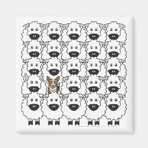 Corgi in the Sheep Fridge Magnets