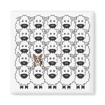 Corgi in the Sheep Fridge Magnets