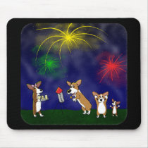 Corgi July 4th Fireworks Mousepad