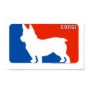Corgi Major League Dog Print by dogsilhouettes Corgi Major League Dog Print