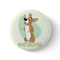 Corgi Patience Button by MenagerieMayhem Corgi Patience Button