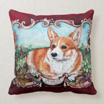 Corgi Portrait by Cherry O'Neill pillows