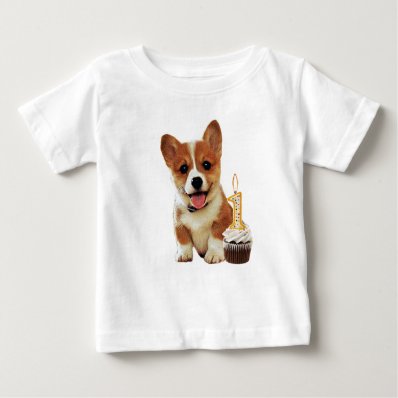 Corgi puppy and one candle shirt