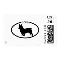 Corgi Silhouette Black Stamp