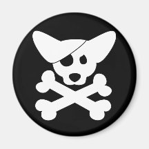 Corgi Skull & Crossbones Magnet
