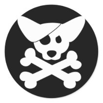Corgi Skull & Crossbones Stickers