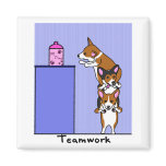 Corgi Teamwork Magnet