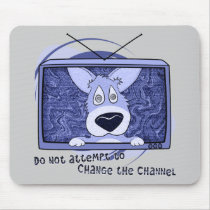 Corgi Television Invasion Mousepad by MenagerieMayhem Corgi Television Invasion Mousepad