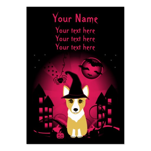 Corgi Witch Business Cards (front side)