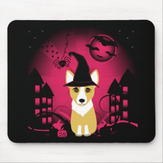 Corgi Witch mousepad