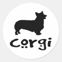 Corgi With Cool Text Round Stickers