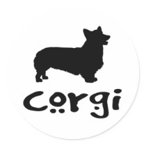 Corgi With Cool Text Round Stickers