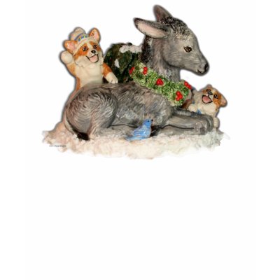 Corgis & Donkey in Snow Corgi Christmas T-Shirt