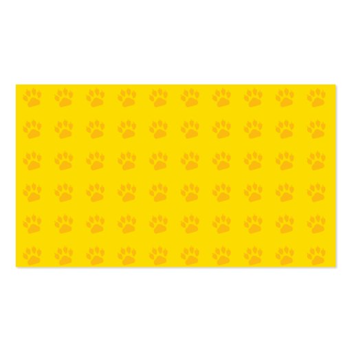 Corgi's Footprints Dog Care Yellow business card (back side)