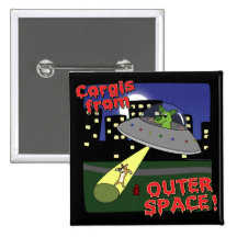 Corgis from Outer Space Button