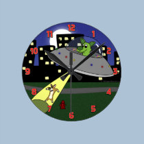 Corgis from Outer Space wall clocks