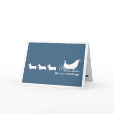 Corgis Pulling Santa's Sleigh card