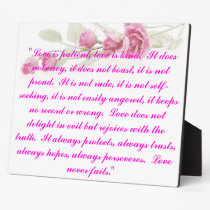 Corinthians Bible Verse Rose Plaque plaques
