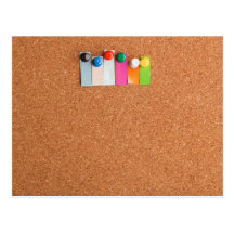 Cork board and heading for six letter word post card
