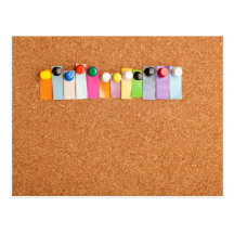 Cork board and heading for twelve letter word postcard