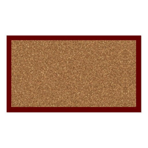 Cork Board Business Card (back side)