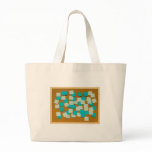 Cork board with sticky notes bags