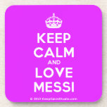[Crown] keep calm and love messi  Cork Coasters