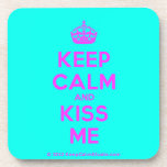 [Crown] keep calm and kiss me  Cork Coasters