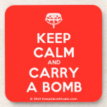 [Crown upside down] keep calm and carry a bomb  Cork Coasters