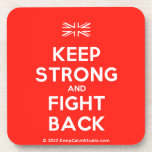 [UK Flag] keep strong and fight back  Cork Coasters