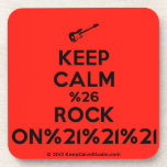 [Electric guitar] keep calm %26 rock on%21%21%21  Cork Coasters