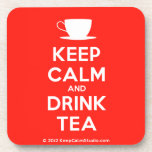 [Cup] keep calm and drink tea  Cork Coasters