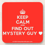 [Crown] keep calm and find out mystery guy [Love heart]  Cork Coasters