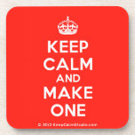 [Crown] keep calm and make one  Cork Coasters