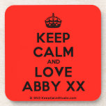 [Crown] keep calm and love abby xx  Cork Coasters
