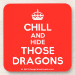 [Crown] chill and hide those dragons  Cork Coasters