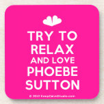 [Two hearts] try to relax and love phoebe sutton  Cork Coasters