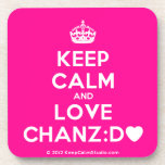 [Crown] keep calm and love chanz:d [Love heart]  Cork Coasters